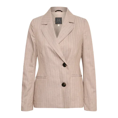 InWear , Striped Blazer Jacket Clay ,Beige female, Sizes: