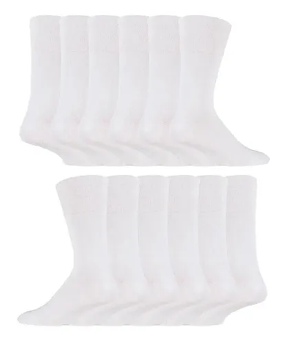 IOMI Mens 12 Pair Multipack Gentle Grip Top Diabetic Socks
