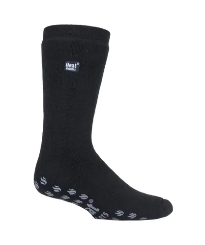 IOMI Mens Ladies Thick 3.1 TOG Non Slip Grip Slipper Socks for Raynauds - Black Nylon