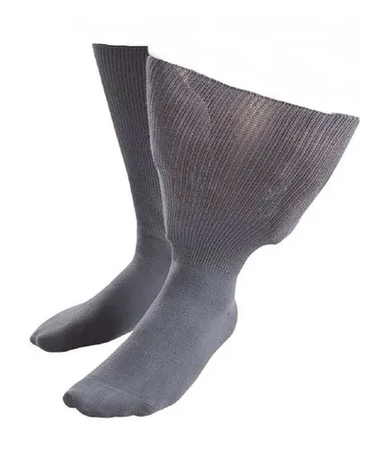 IOMI Mens & Womens Extra Wide Soft Cotton Oedema Socks for Swollen Feet - Grey