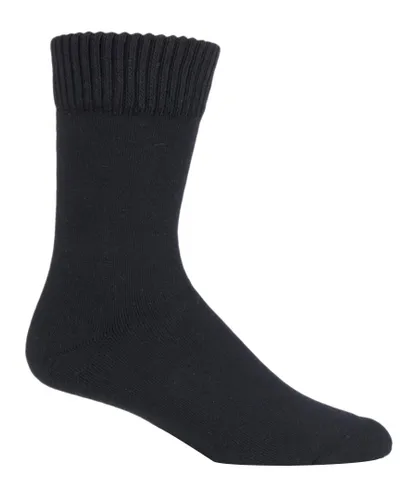 IOMI - Unisex Extra Wide Thermal Oedema Socks for Swollen Legs & Feet - Black Cotton