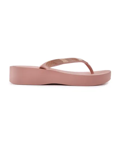 Ipanema Womens Mesh Wedge Sandals - Pink Polyurethane