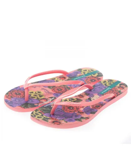 Ipanema Womenss Frida Thong Sandals in Pink Rubber