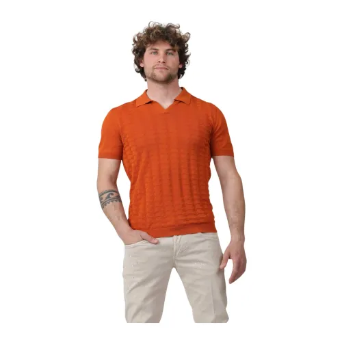 Irish Crone , Hexagon Polo Sleeve ,Orange male, Sizes: