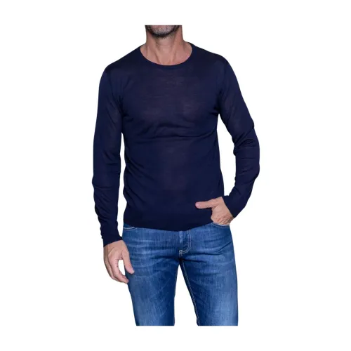 Irish Crone , Mens Merino Wool Crewneck Sweater ,Blue male, Sizes: