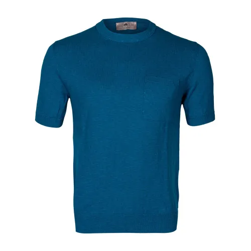Irish Crone , Slim Fit Crewneck T-shirt with Pocket ,Blue male, Sizes: