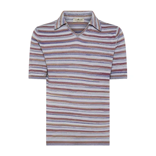 Irish Crone , Striped Cotton Polo Multicolored T-shirt ,Multicolor male, Sizes: