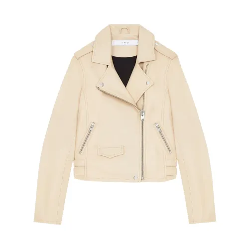 IRO , Ashville Biker Leather Jacket ,Beige female, Sizes: