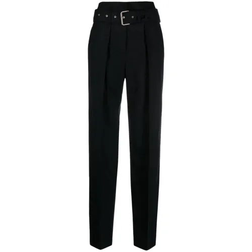 IRO , Black Belted Tailored Trousers ,Black female, Sizes: