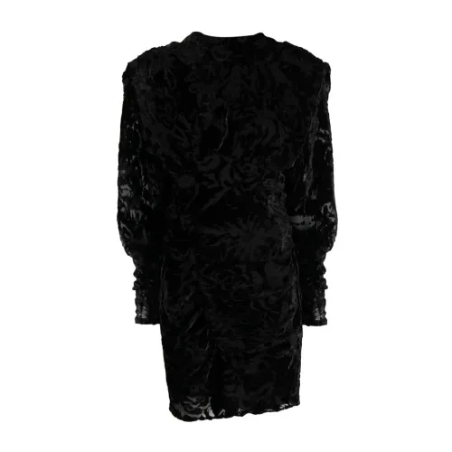 IRO , Black Floral Velour Minidress ,Black female, Sizes: