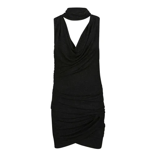 IRO , Black Lurex Sleeveless Mini Dress ,Black female, Sizes: