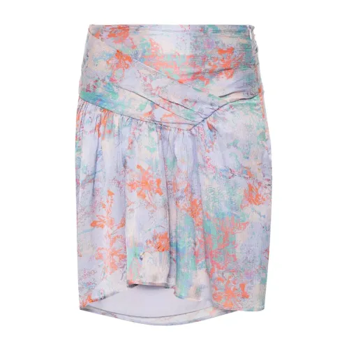 IRO , Lilac Abstract Pattern Silk Skirt ,Multicolor female, Sizes: