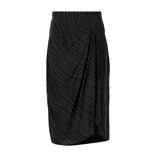 IRO , Stud-Embellished Wrap Midi Skirt ,Black female, Sizes: