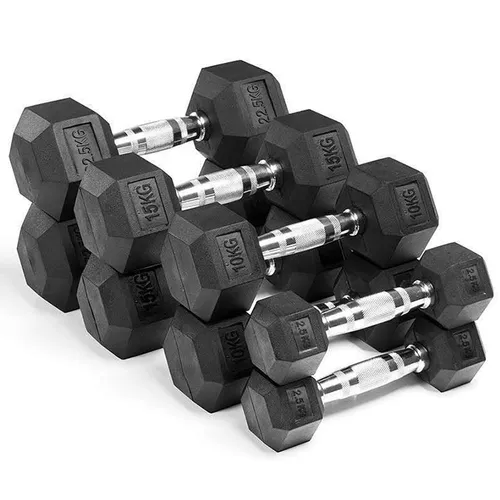 Ironman Rubber Coated Hex 17.5kg Dumbbell