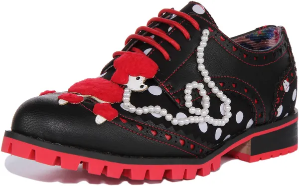 Irregular Choice Sockhop Sweetie 6 Womens Shoes Black