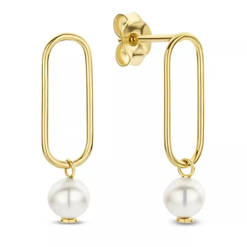 Isabel Bernard Earrings - Belleville Luna 14 Karat Ear Studs With Freshwater - gold - Earrings for ladies