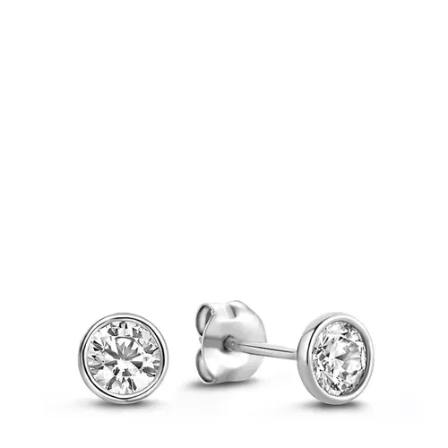 Isabel Bernard Earrings - Saint Germain Du Four 14 Karat Ear Studs With Zirc - silver - Earrings for ladies