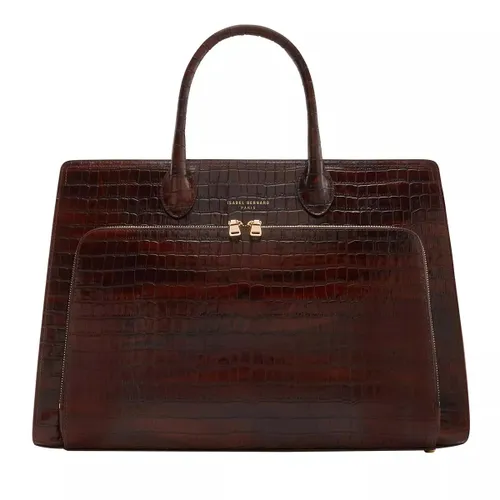 Isabel Bernard Tote Bags - Honoré Nadine Croco Brown Calfskin Leather Handbag - brown - Tote Bags for ladies
