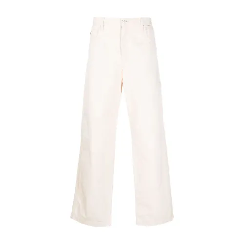 Isabel Marant , Beige Cotton Trousers with Workwear Detail ,Beige male, Sizes: