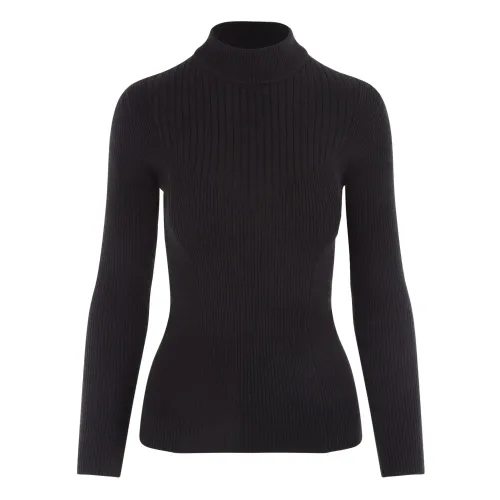 Isabel Marant , Black Ribbed Stretch Wool Sweater ,Black female, Sizes: