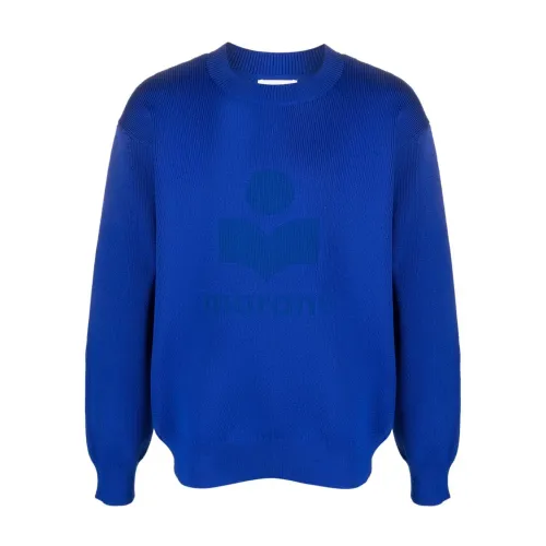 Isabel Marant , Blue Logo Sweater ,Blue male, Sizes: