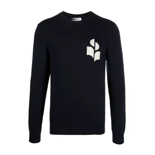 Isabel Marant , Blue Logo Sweater by Marant ,Blue male, Sizes: