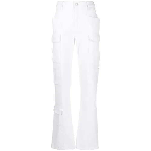Isabel Marant , Cargo Pocket Straight-Leg Jeans ,White female, Sizes:
