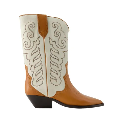 Isabel Marant , Embossed Calfskin Slip-On Boots ,Brown female, Sizes: