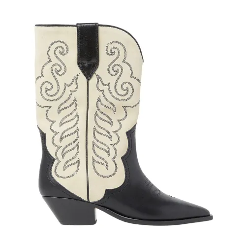 Isabel Marant , Embroidered Suede Cowboy Boots ,Beige female, Sizes: