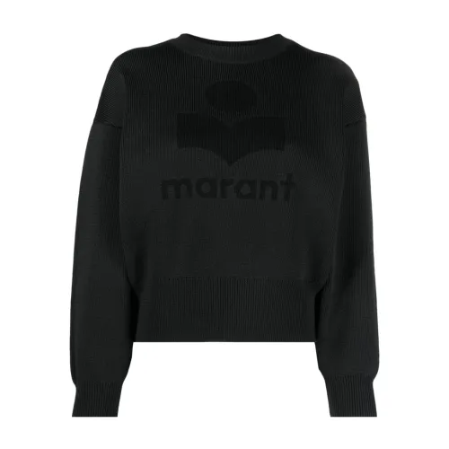 Isabel Marant Étoile , Black Logo Sweatshirt with Crew Neck ,Black female, Sizes: