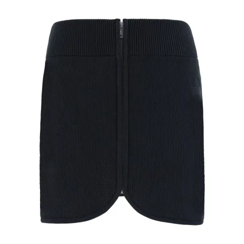 Isabel Marant Étoile , Black Ribbed Skirt with Front Zip ,Black female, Sizes: