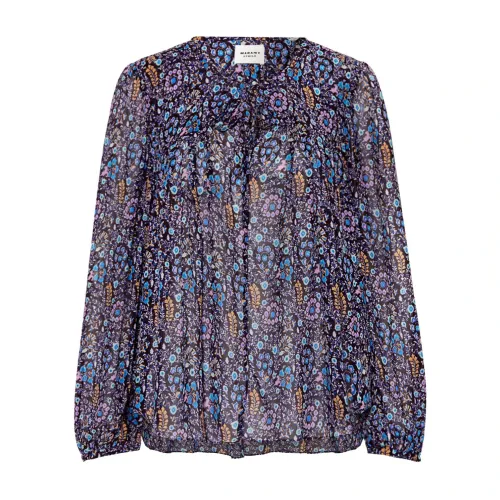 Isabel Marant Étoile , Blue Viscose Shirt with Long Sleeves ,Blue female, Sizes: