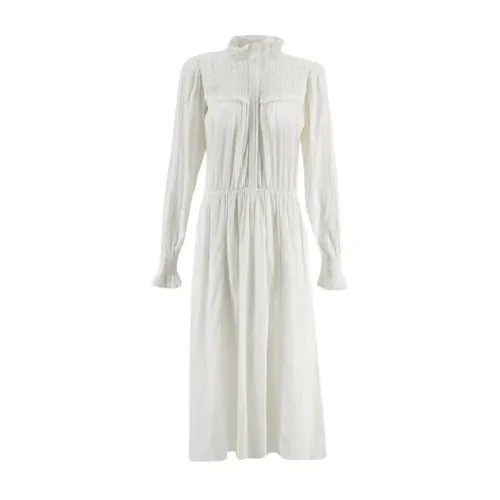 Isabel Marant Étoile , Imany Ruffle-Detailing Cotton Dress ,White female, Sizes:
