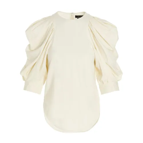 Isabel Marant Étoile , White Top with Puff Sleeves ,White female, Sizes: