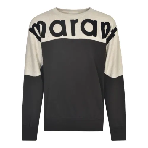Isabel Marant , Faded Black Two-Tone Sweatshirt ,Black male, Sizes: