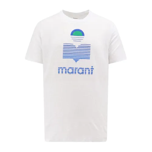 Isabel Marant , Logo Linen T-Shirt ,White male, Sizes: