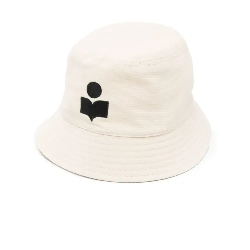 Isabel Marant , Logoed White Hat with Embroidered Front Logo ,Beige female, Sizes: