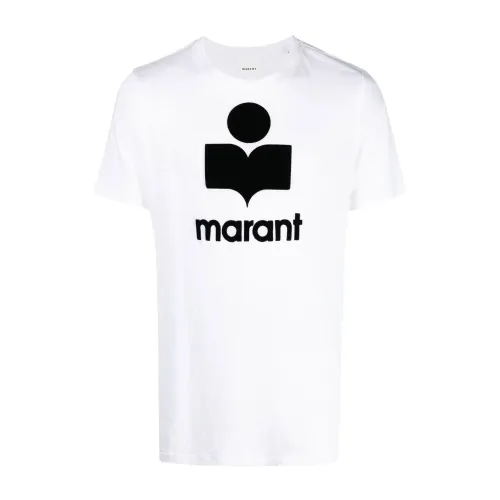 Isabel Marant , Logoed White Linen T-shirt ,White male, Sizes: