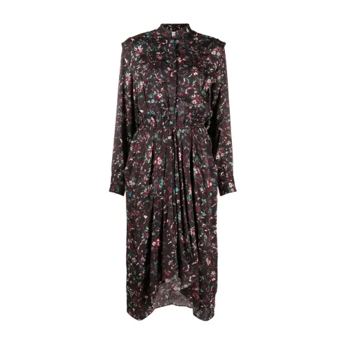 Isabel Marant , Okeleya Floral Midi Dress ,Black female, Sizes: