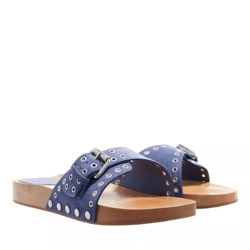 Isabel Marant Sandals - Jaso Leather Slides - blue - Sandals for ladies