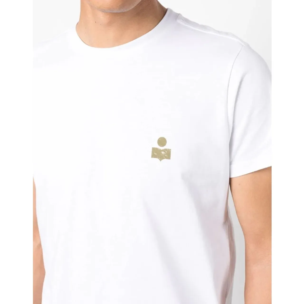 Isabel Marant , White Logo Crew Neck T-Shirt ,White male, Sizes: