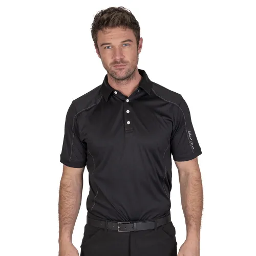 Island GREEN Mens 4 Button CoolPass Polo Shirt - Black - XL