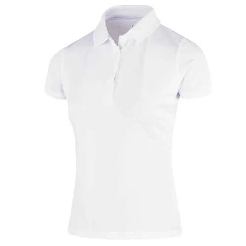 Island GREEN Womens Golf Plain Polo Shirt - White - UK 20
