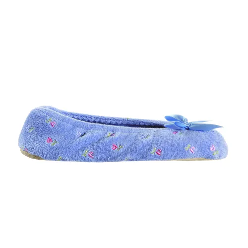 Isotoner Women's Embroidered Terry Ballerina Slippers