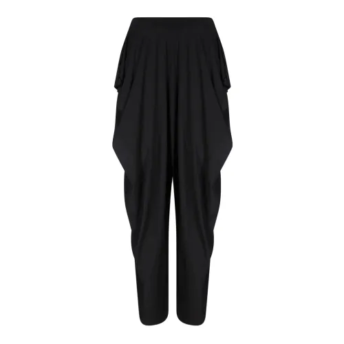 Issey Miyake , Asymmetric Design Trousers ,Black female, Sizes:
