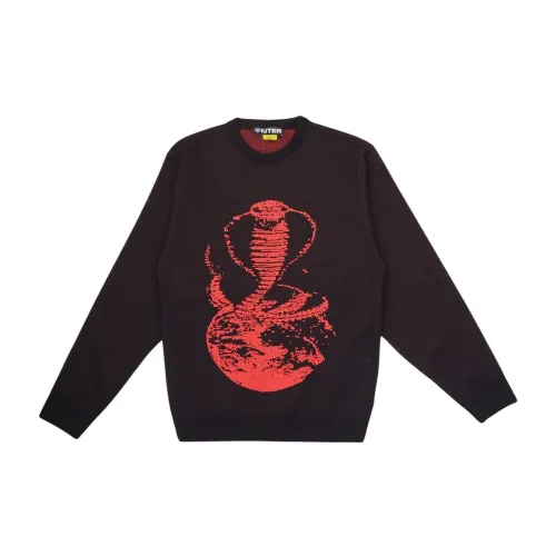 Iuter , Cobra Black Crewneck Sweater ,Brown male, Sizes: