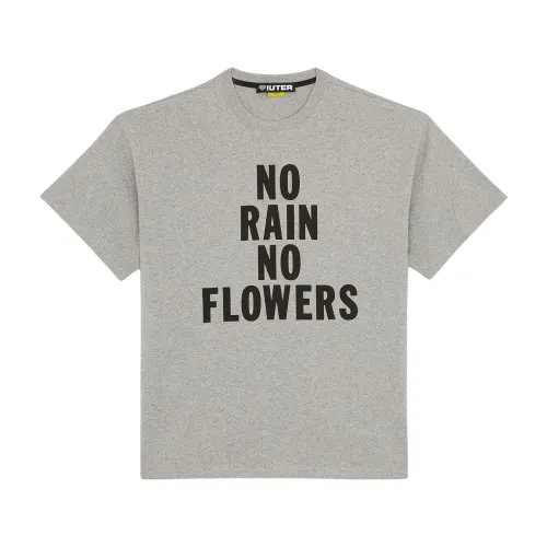 Iuter , Flowers Tee - Men T-Shirt ,Gray male, Sizes: