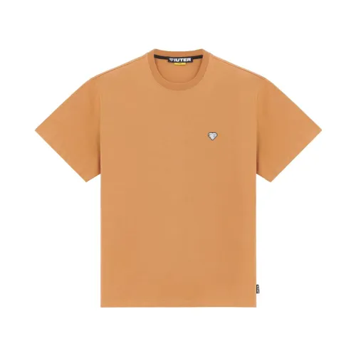 Iuter , Versatile Short Sleeve T-Shirt ,Brown male, Sizes: