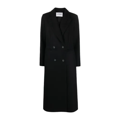 IVY OAK , Cayenne Double-Breasted Coat ,Black female, Sizes: