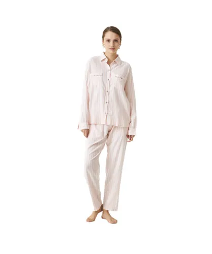 J and J Brothers JJBDP1500 WoMens Long Sleeve Shirt Pajamas - Pink